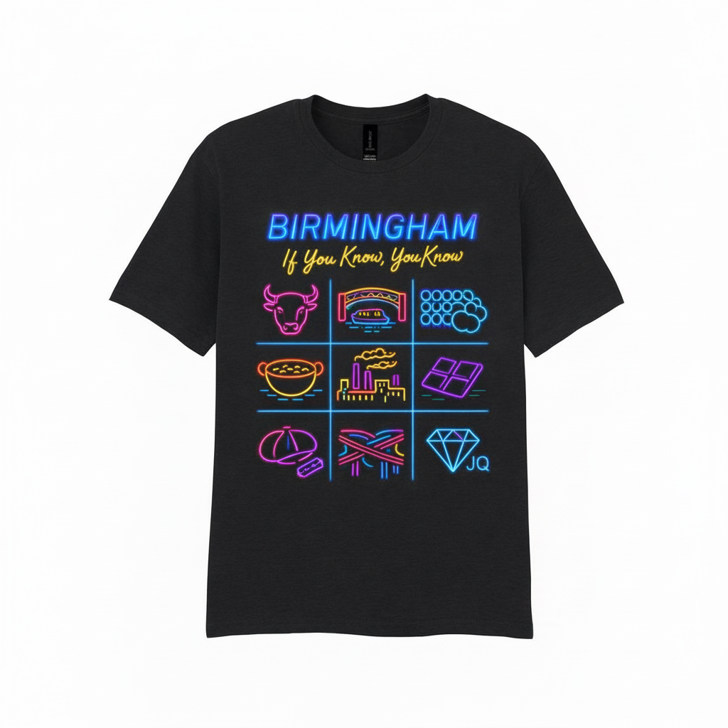 Birmingham - T-Shirt - Birmingham If You Know You Know Neon Icons