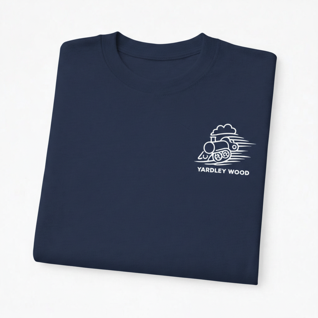 Yardley Wood - T-Shirt - Minimal Line Icon Design - Train