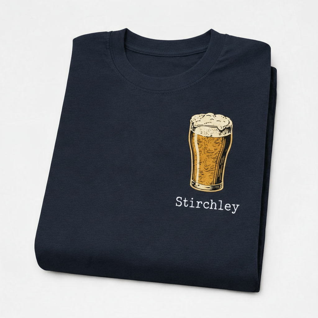 Stirchley - T-Shirt - Bold Indie Design - Beer Glass