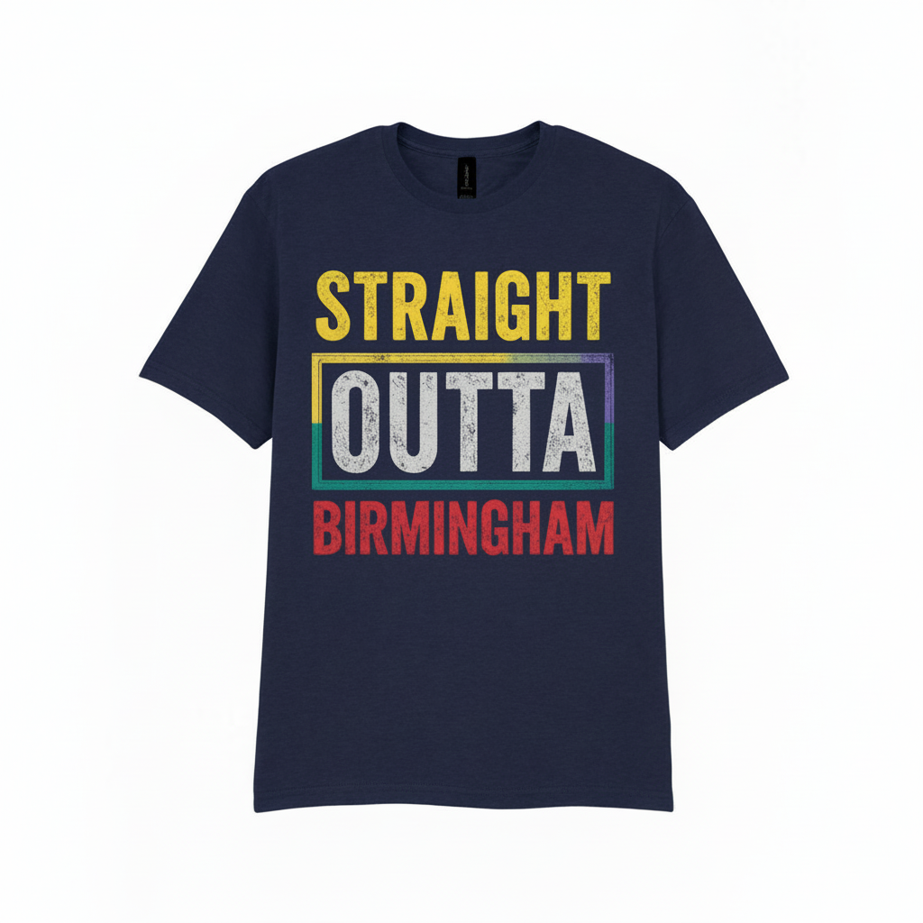 Birmingham - T-Shirt - Straight Outta Birmingham Bold Statement Design