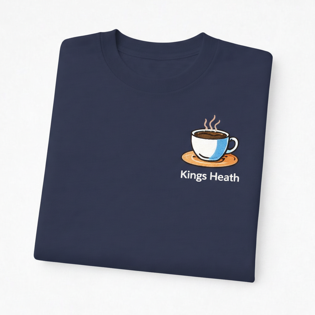 Kings Heath - T-Shirt - Bold Indie Design - Coffee Cup