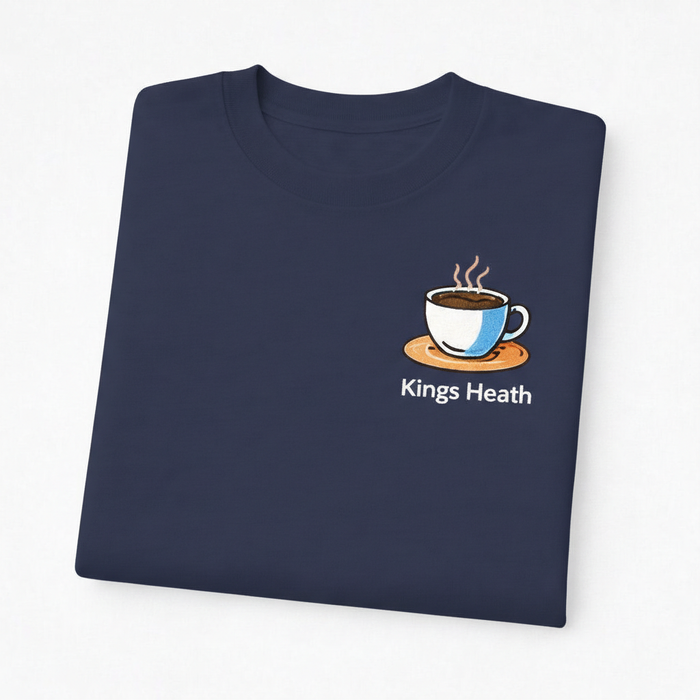 Kings Heath - T-Shirt - Bold Indie Design - Coffee Cup