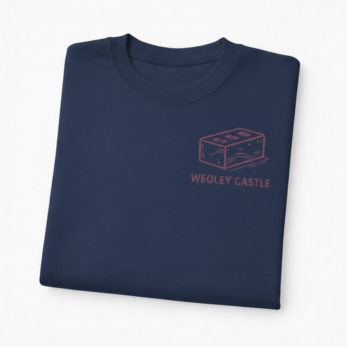 Weoley Castle - T-Shirt - Minimal Line Icon Design - Brick