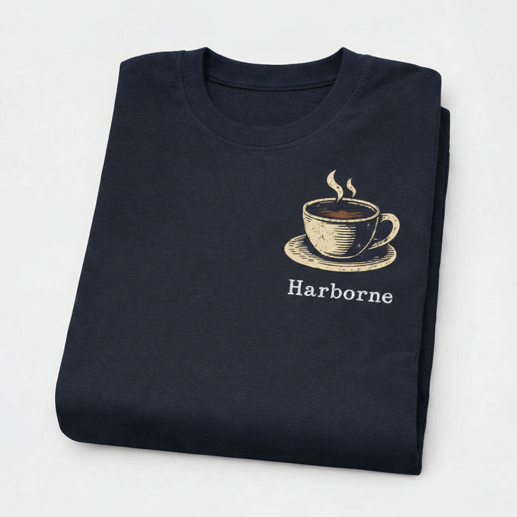 Harborne - T-Shirt - Bold Indie Design - Coffee Cup