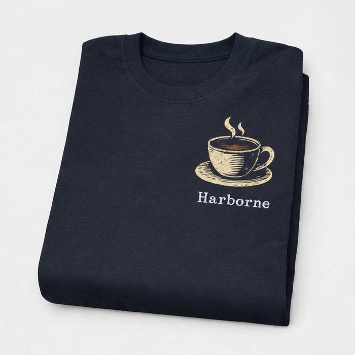 Harborne - T-Shirt - Bold Indie Design - Coffee Cup