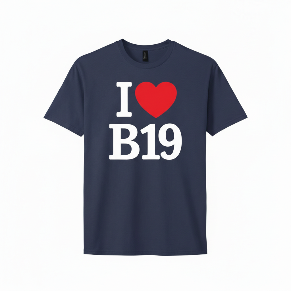 B19 - T-Shirt - I Heart B19 Design - Lozells and East Handsworth | Lozells | Newtown | Birchfield | Gib Hill | Hockley