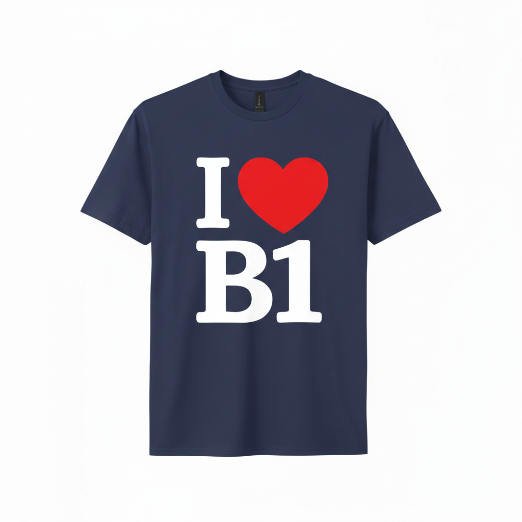 B1 - T-Shirt - I Heart B1 Design - Birmingham City Centre | Broad Street | Westside | Jewellery Quarter