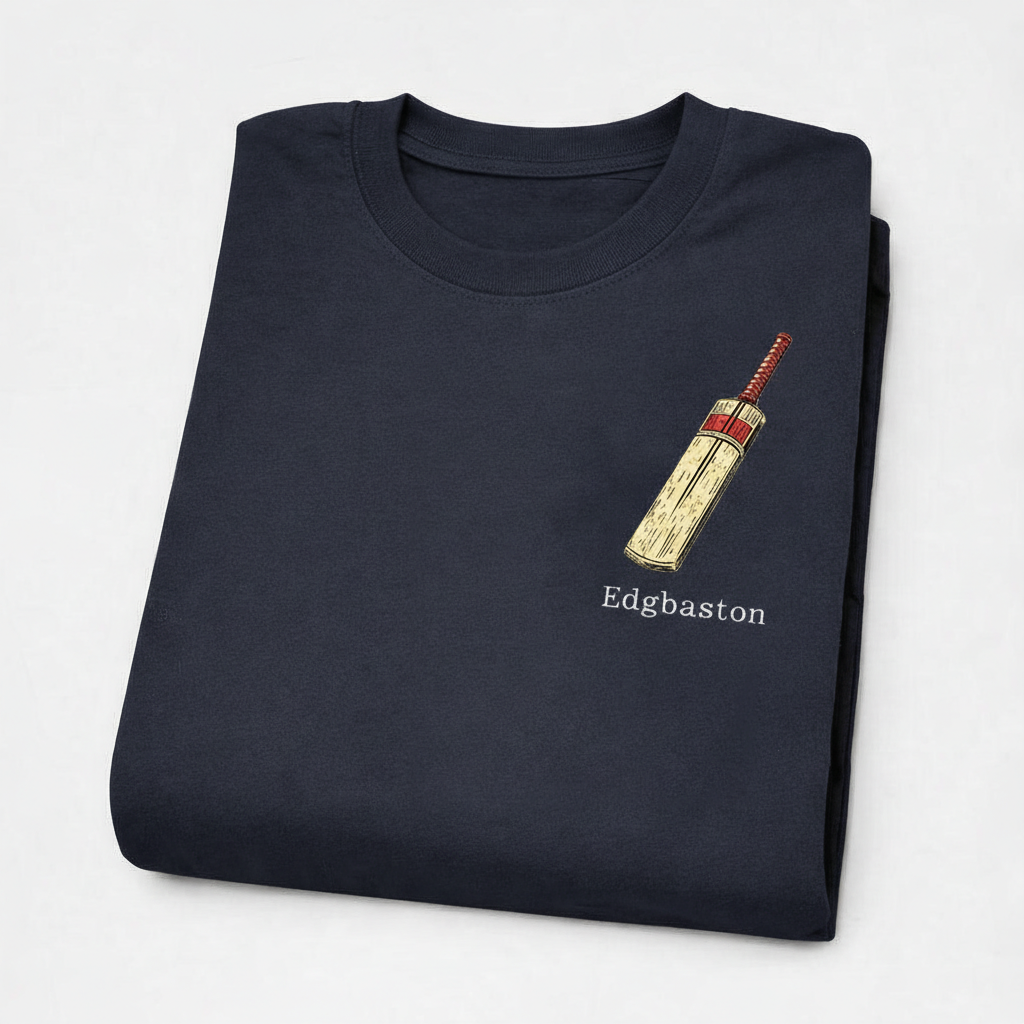 Edgbaston - T-Shirt - Minimal Cool Design - Cricket Bat