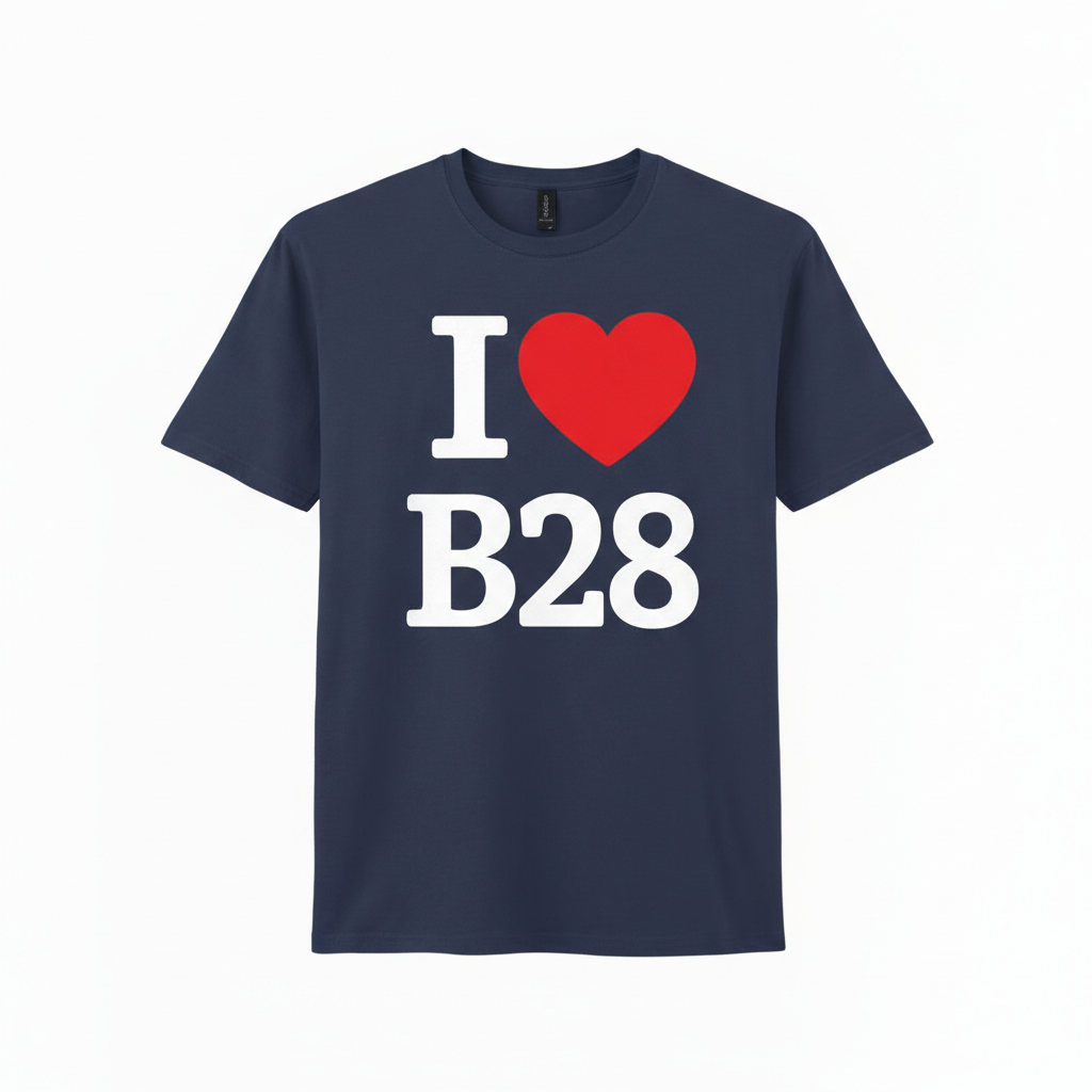 B28 - T-Shirt - I Heart B28 Design - Hall Green | Haslucks Green | Yardley Wood