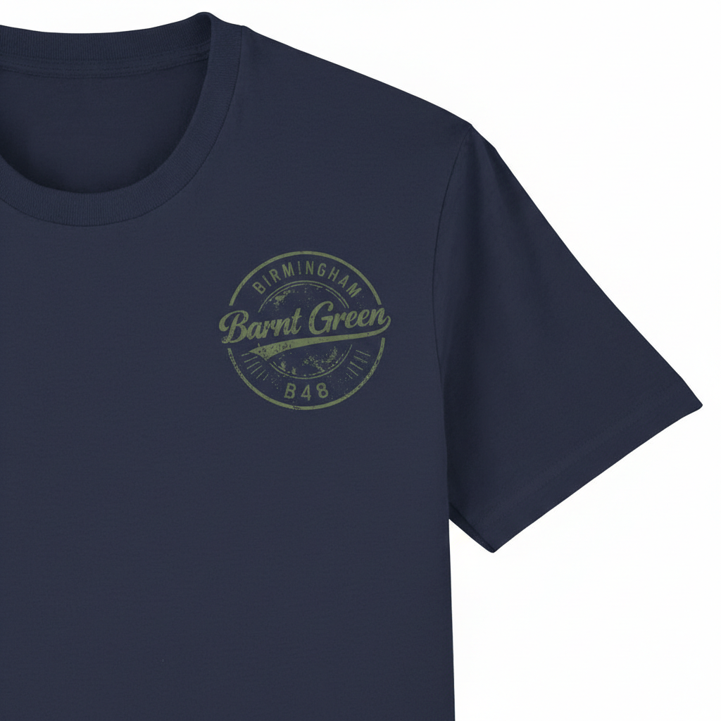 Barnt Green - T-Shirt - B48 Vintage Stamp Design