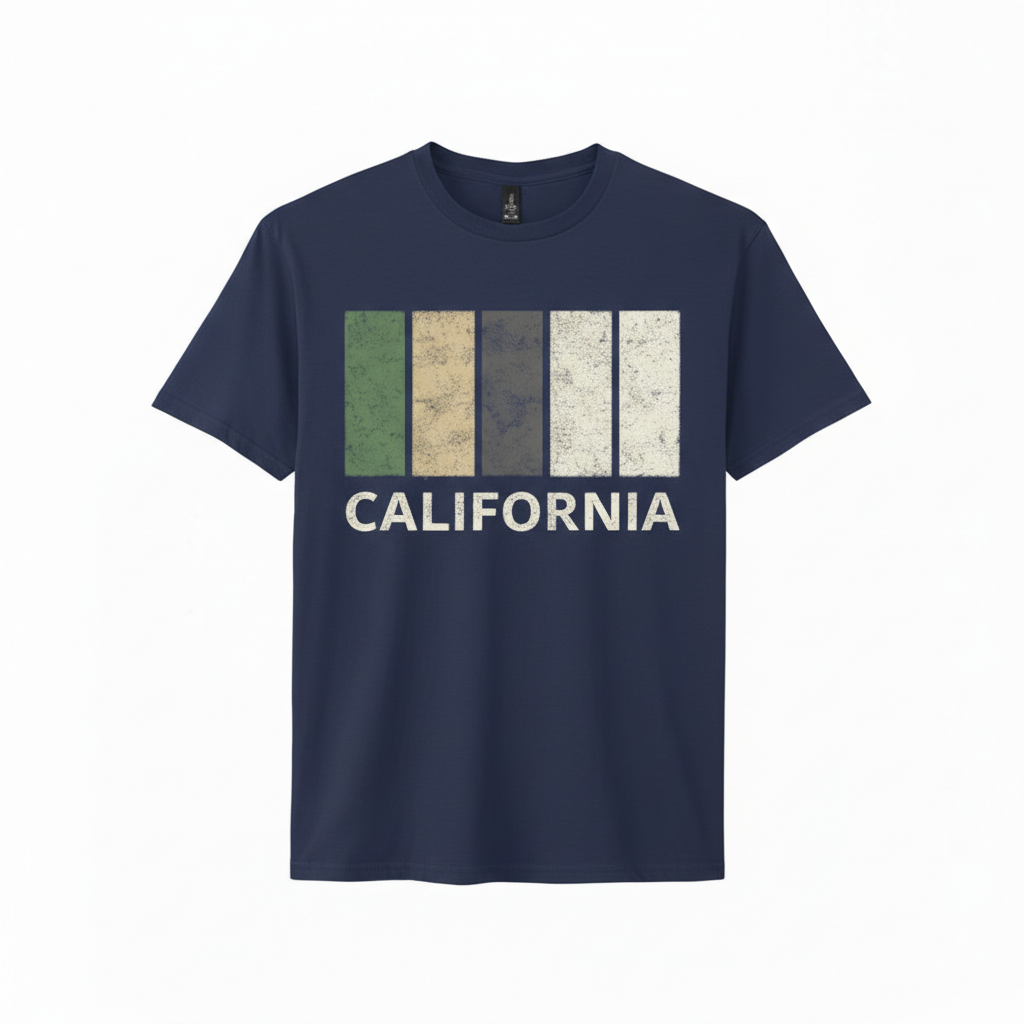 California - T-Shirt - Colour Block Design