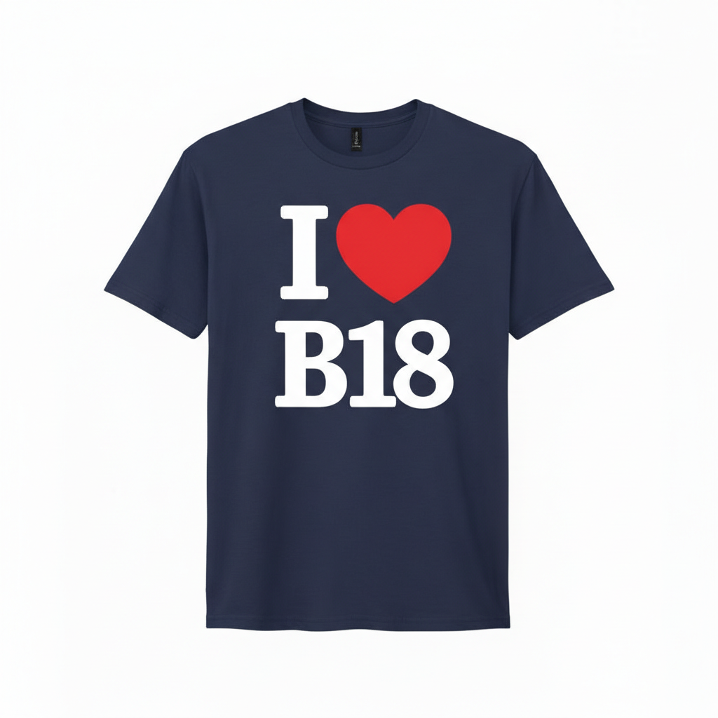 B18 - T-Shirt - I Heart B18 Design - Winson Green | Hockley | Soho