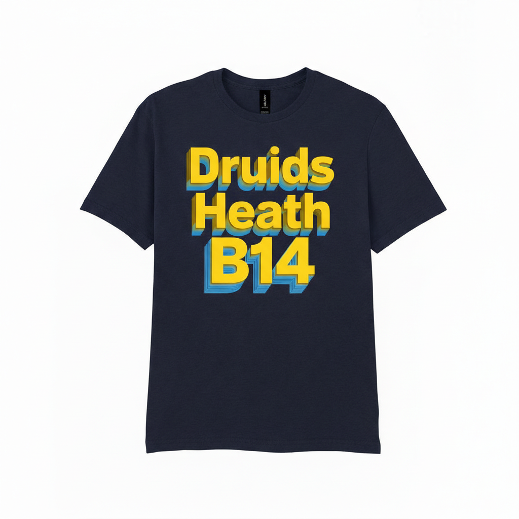 Druids Heath - T-Shirt - Bold 3D Type Design