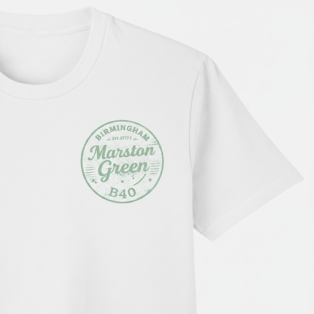 Marston Green - T-Shirt - B40 Vintage Stamp Design