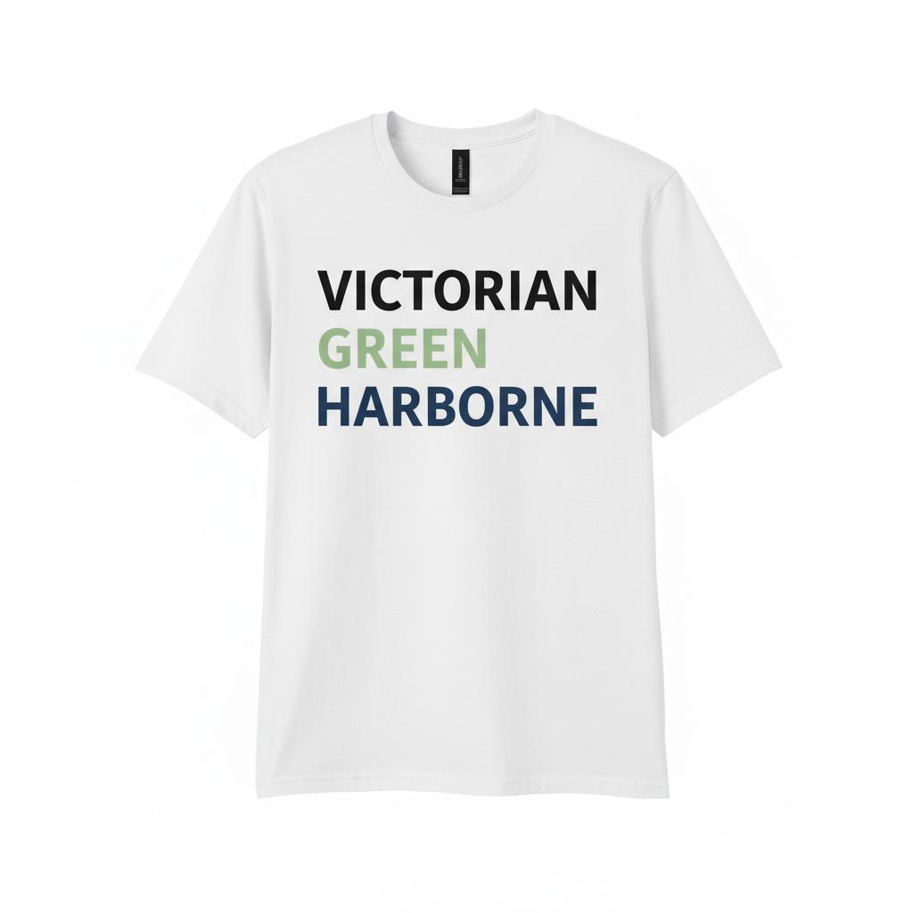 Harborne - T-Shirt - Minimal Type Stack Design