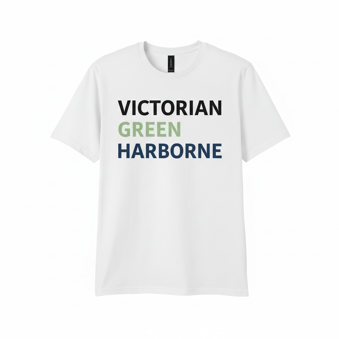 Harborne - T-Shirt - Minimal Type Stack Design