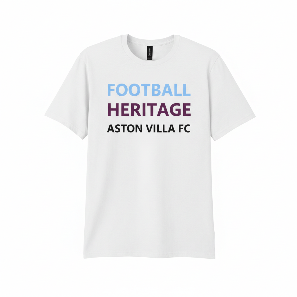 Aston Villa FC Cotton T-Shirt Gift - Heritage Spirit Football Fan Apparel with Bold Minimalist Design