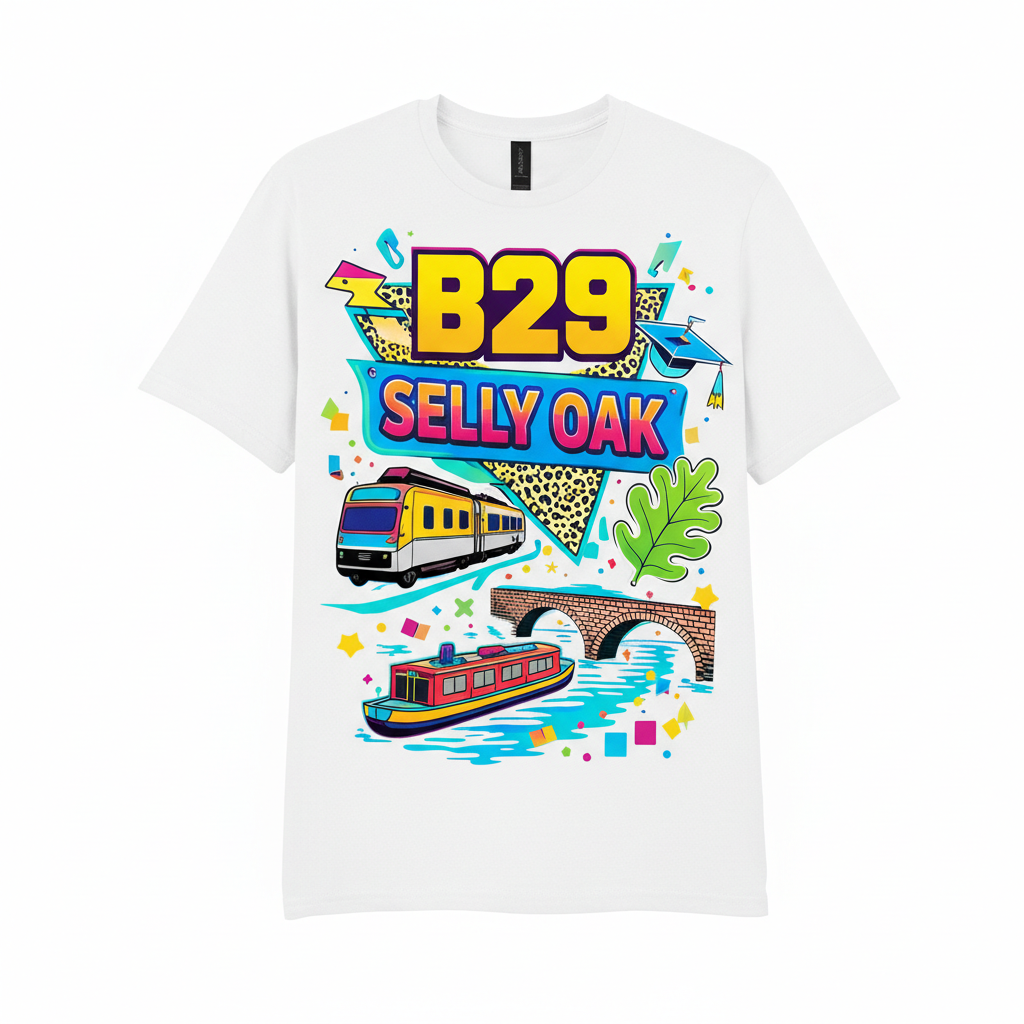 Selly Oak - T-Shirt - Playful Neon Vibe Design