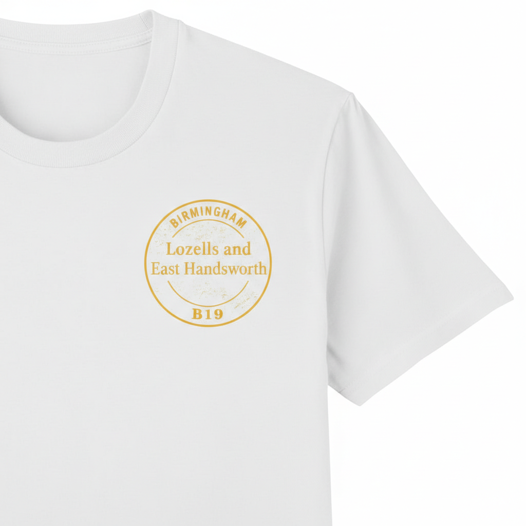 Lozells and East Handsworth - T-Shirt - B19 Vintage Stamp Design