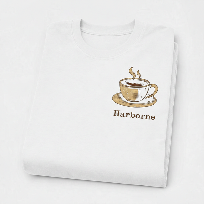 Harborne - T-Shirt - Bold Indie Design - Coffee Cup