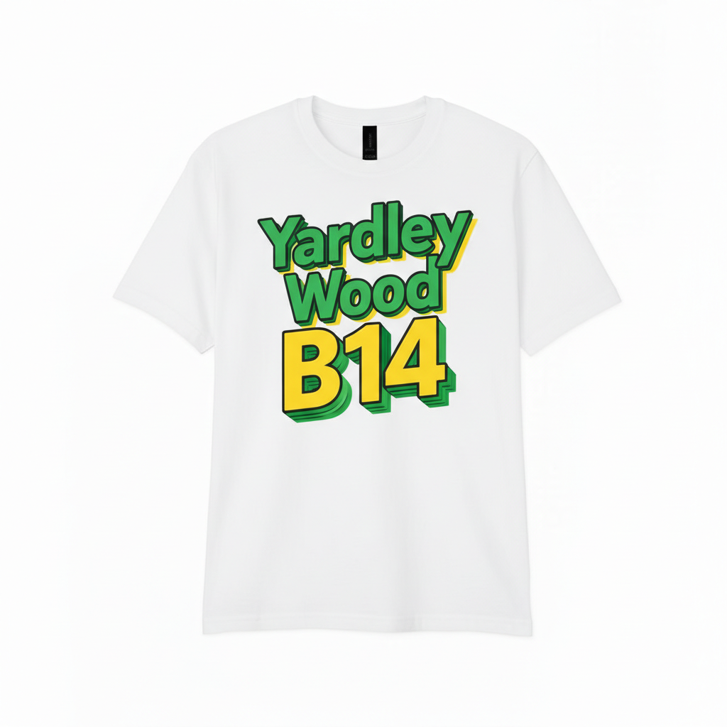 Yardley Wood - T-Shirt - Bold 3D Type Design