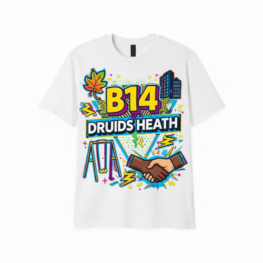 Druids Heath - T-Shirt - Playful Neon Vibe Design