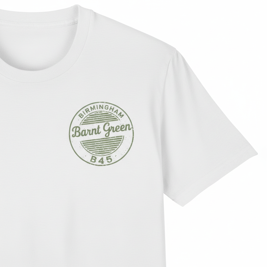 Barnt Green - T-Shirt - B45 Vintage Stamp Design