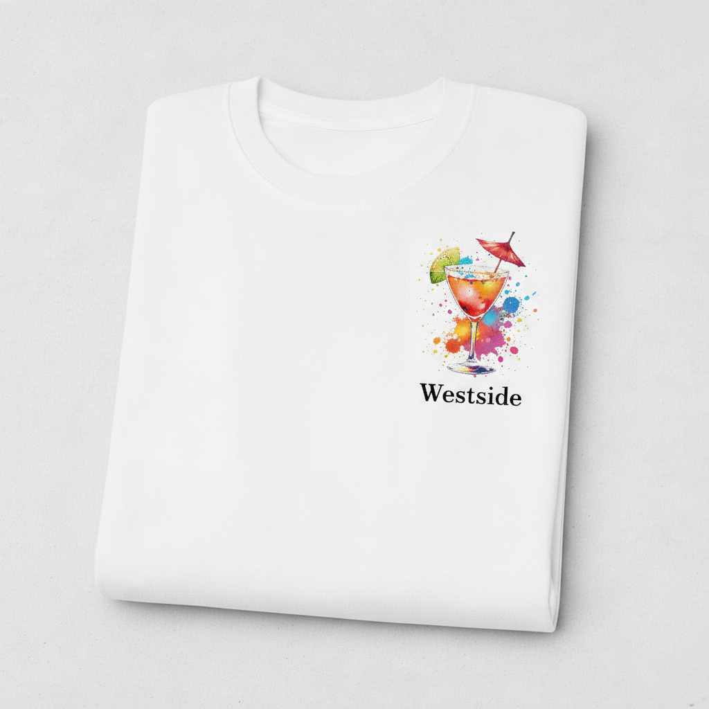 Westside - T-Shirt - Colour Splash Design - Cocktail Glass