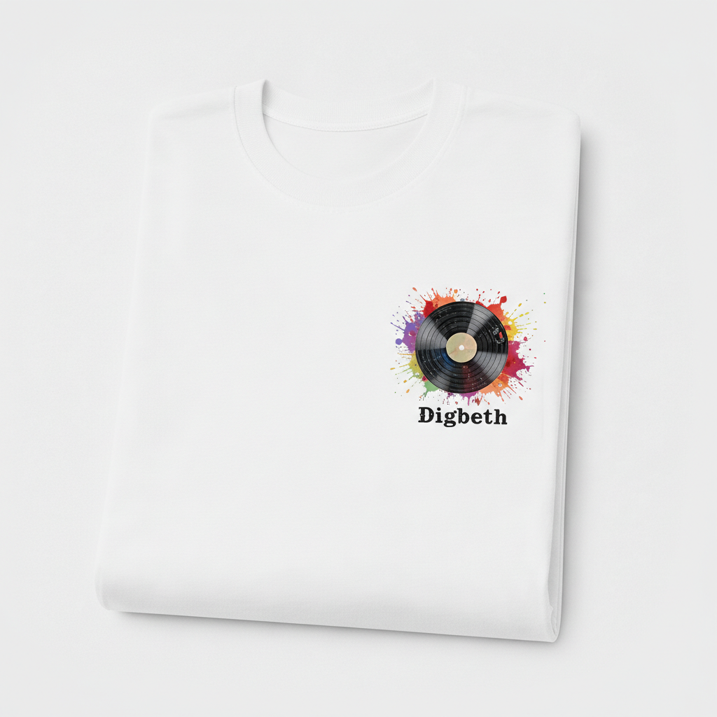 Digbeth - T-Shirt - Colour Splash Design - Vinyl Record