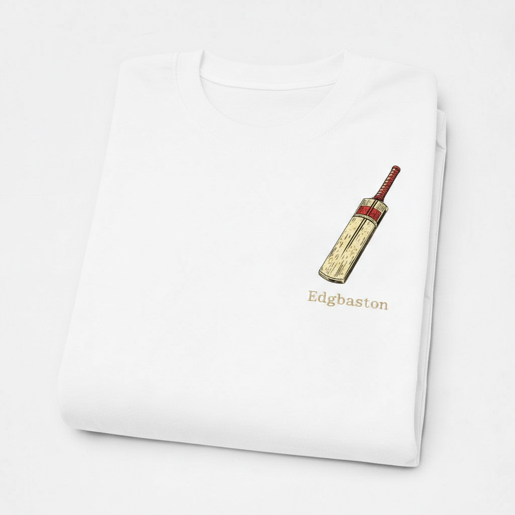 Edgbaston - T-Shirt - Minimal Cool Design - Cricket Bat