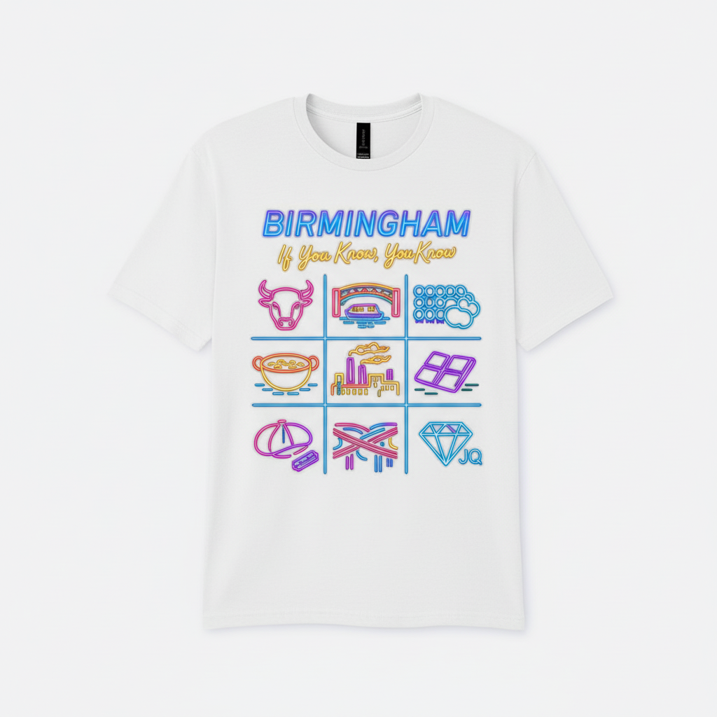 Birmingham - T-Shirt - Birmingham If You Know You Know Neon Icons