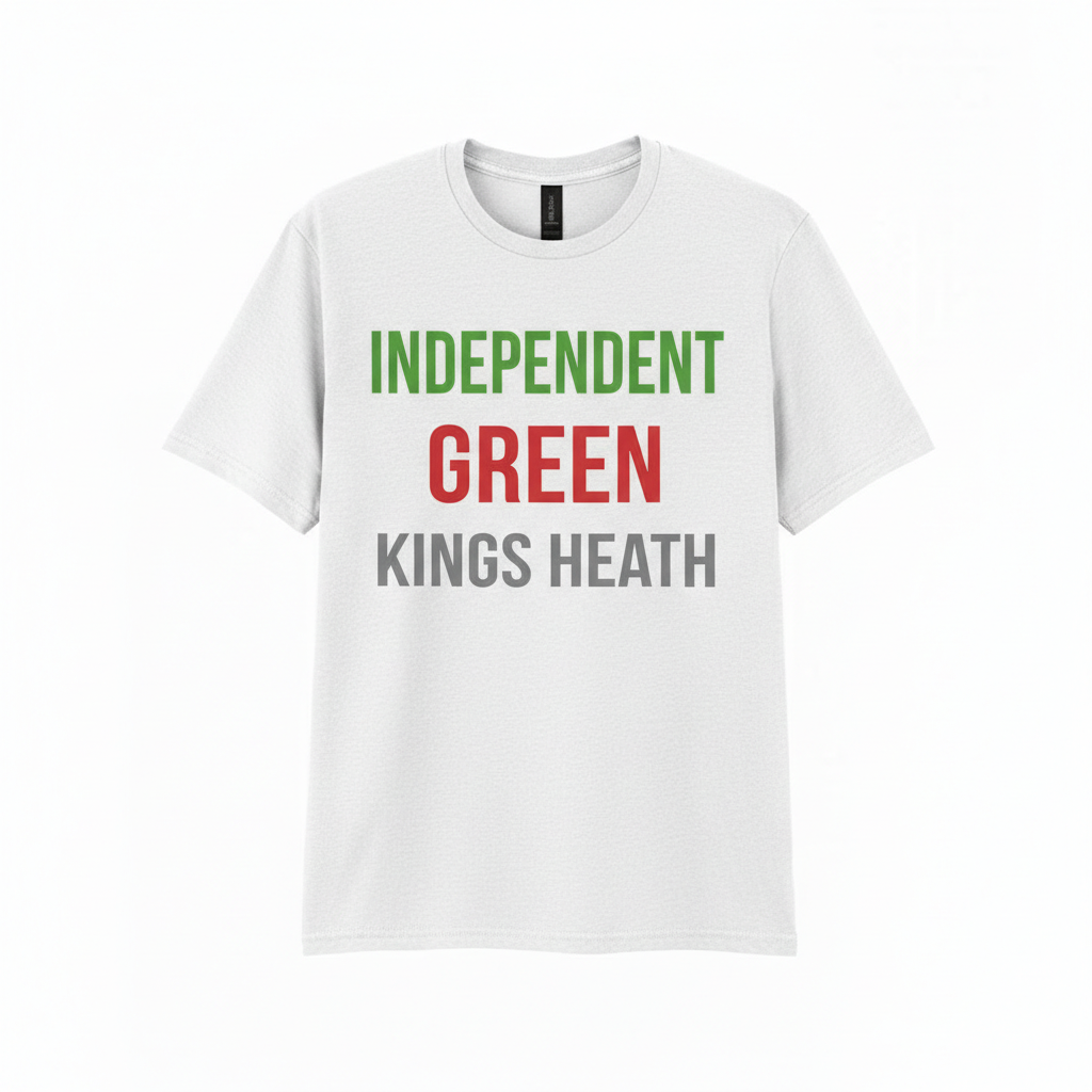 Kings Heath - T-Shirt - Minimal Type Stack Design