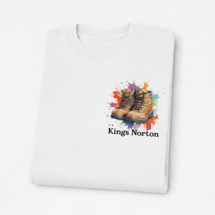 Kings Norton - T-Shirt - Colour Splash Design - Hiking Boots