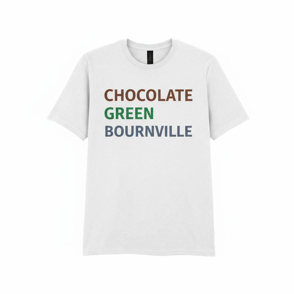 Bournville - T-Shirt - Minimal Type Stack Design