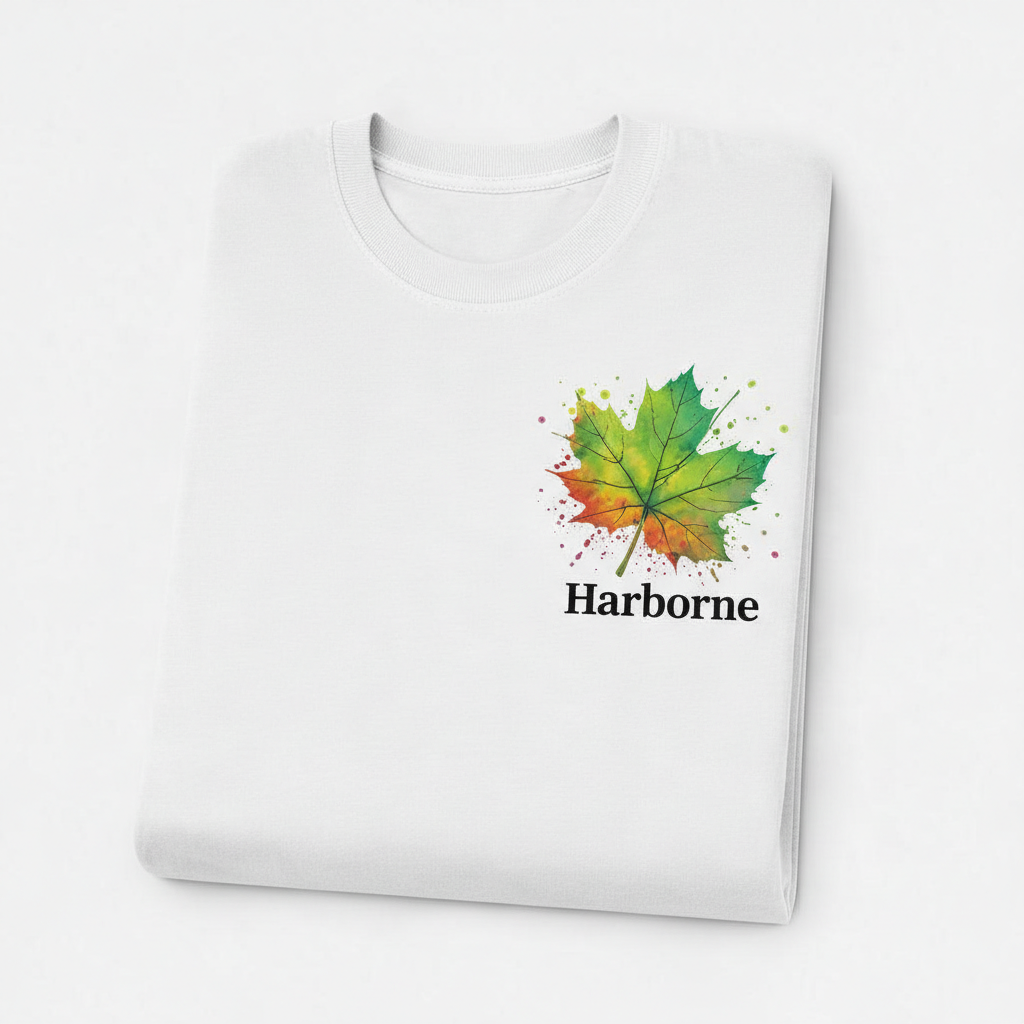 Harborne - T-Shirt - Colour Splash Design - Leaf