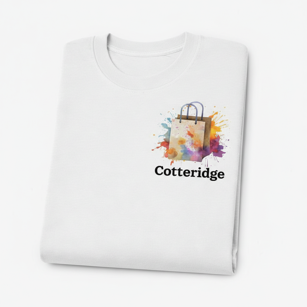 Cotteridge - T-Shirt - Colour Splash Design - Shopping Bag