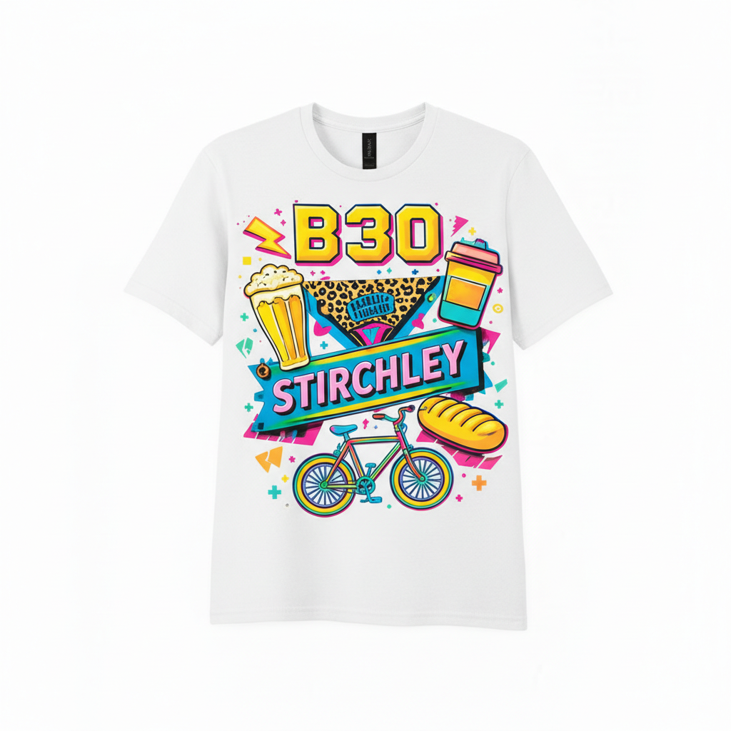 Stirchley - T-Shirt - Playful Neon Vibe Design