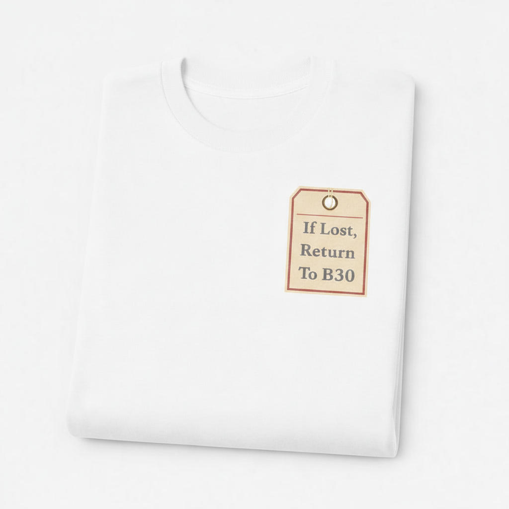 Bournville - T-Shirt - If Lost, Return To B30 Design
