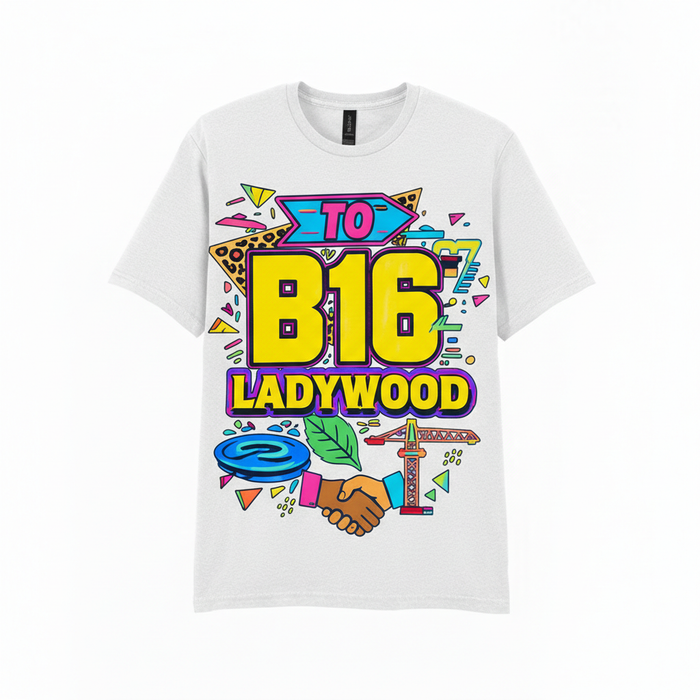 Ladywood - T-Shirt - Playful Neon Vibe Design
