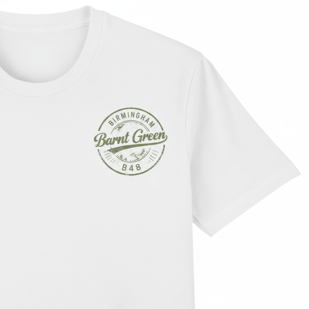 Barnt Green - T-Shirt - B48 Vintage Stamp Design