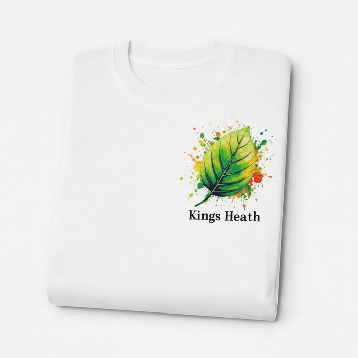 Kings Heath - T-Shirt - Colour Splash Design - Leaf