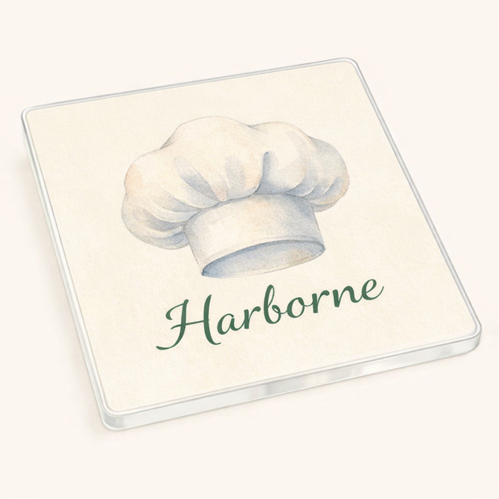 Harborne - Coaster - Soft Watercolours - Chef's Hat