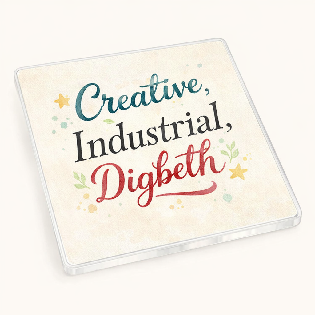 Digbeth - Coaster - Soft Watercolours - Word Stack