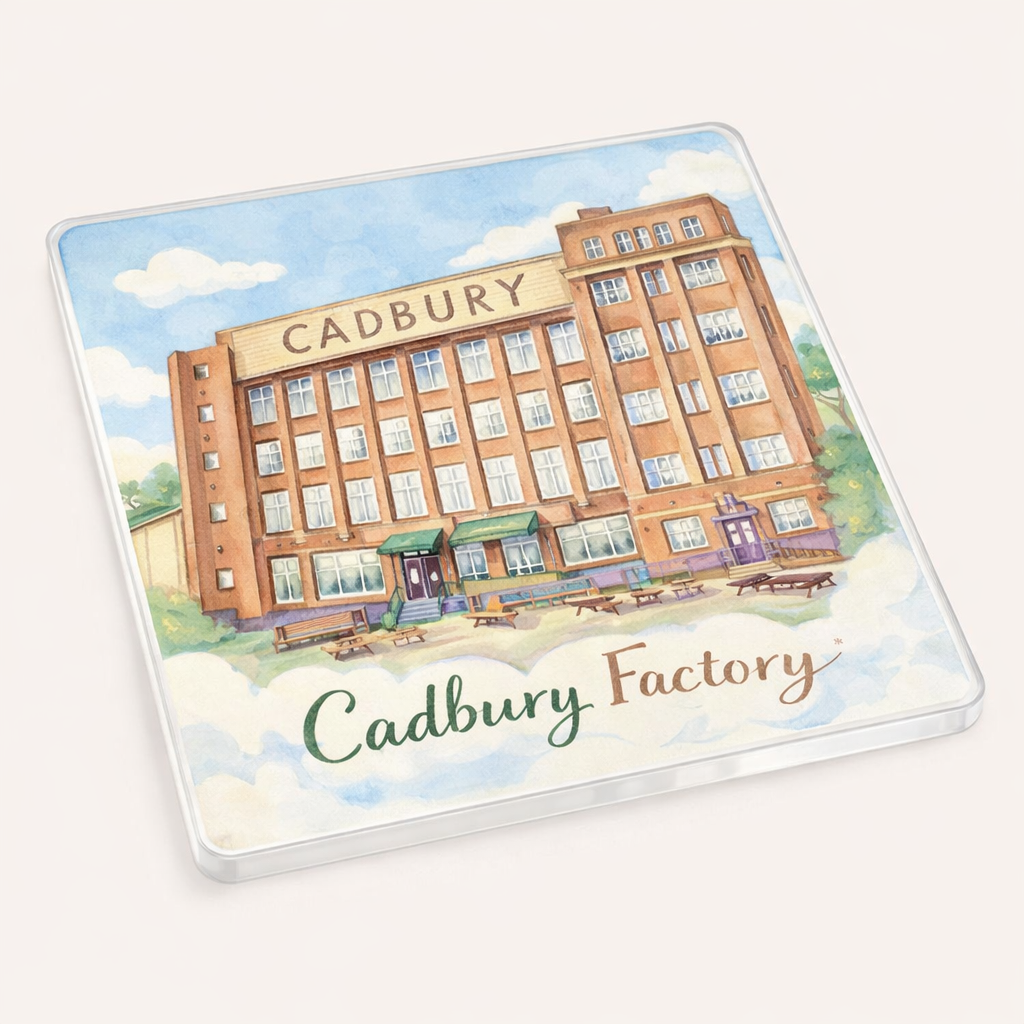 Bournville - Coaster - Soft Watercolours - Cadbury Factory