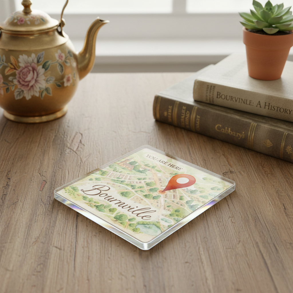 Bournville - Coaster - Soft Watercolours - Location Pin