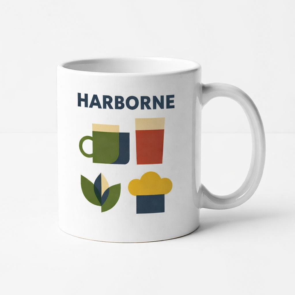 Harborne - Mug - Geometric Grid Design