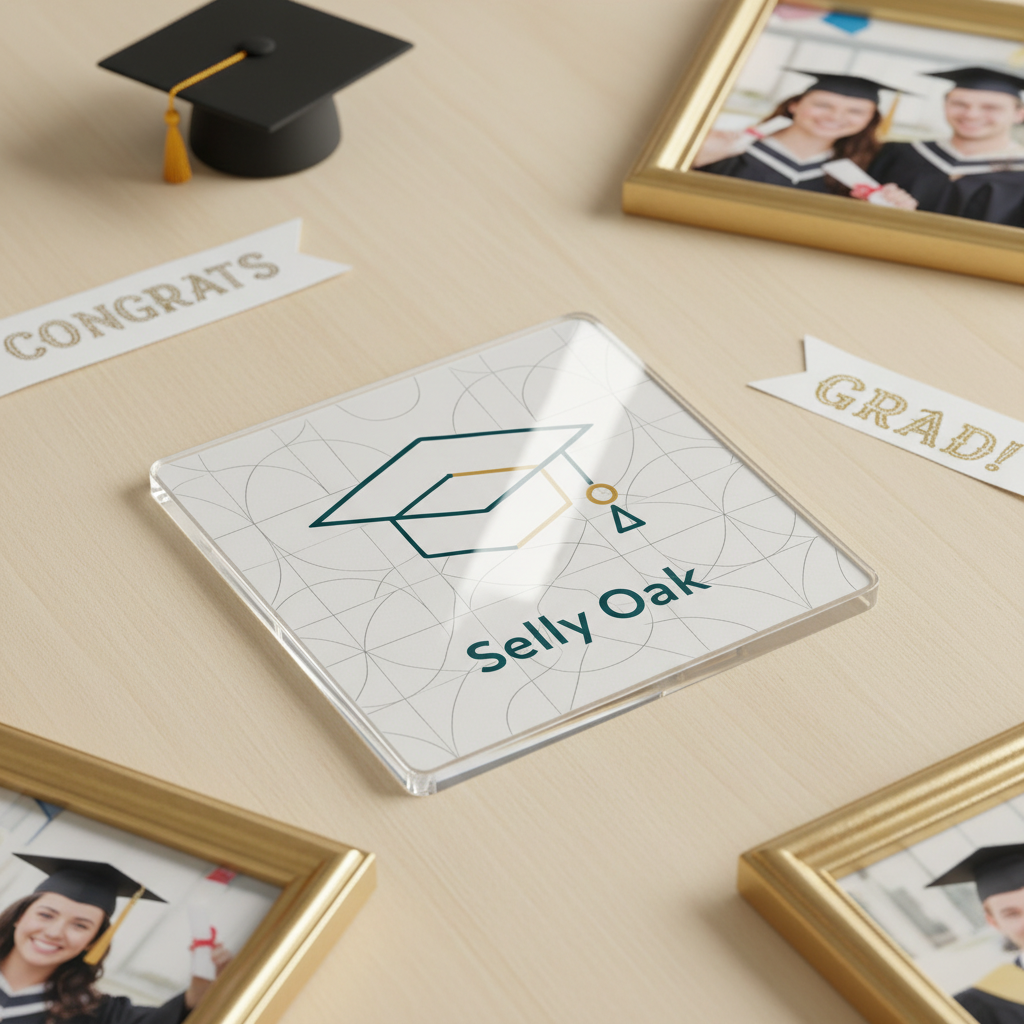 Selly Oak - Coaster - Geometric Lines - Graduation Cap
