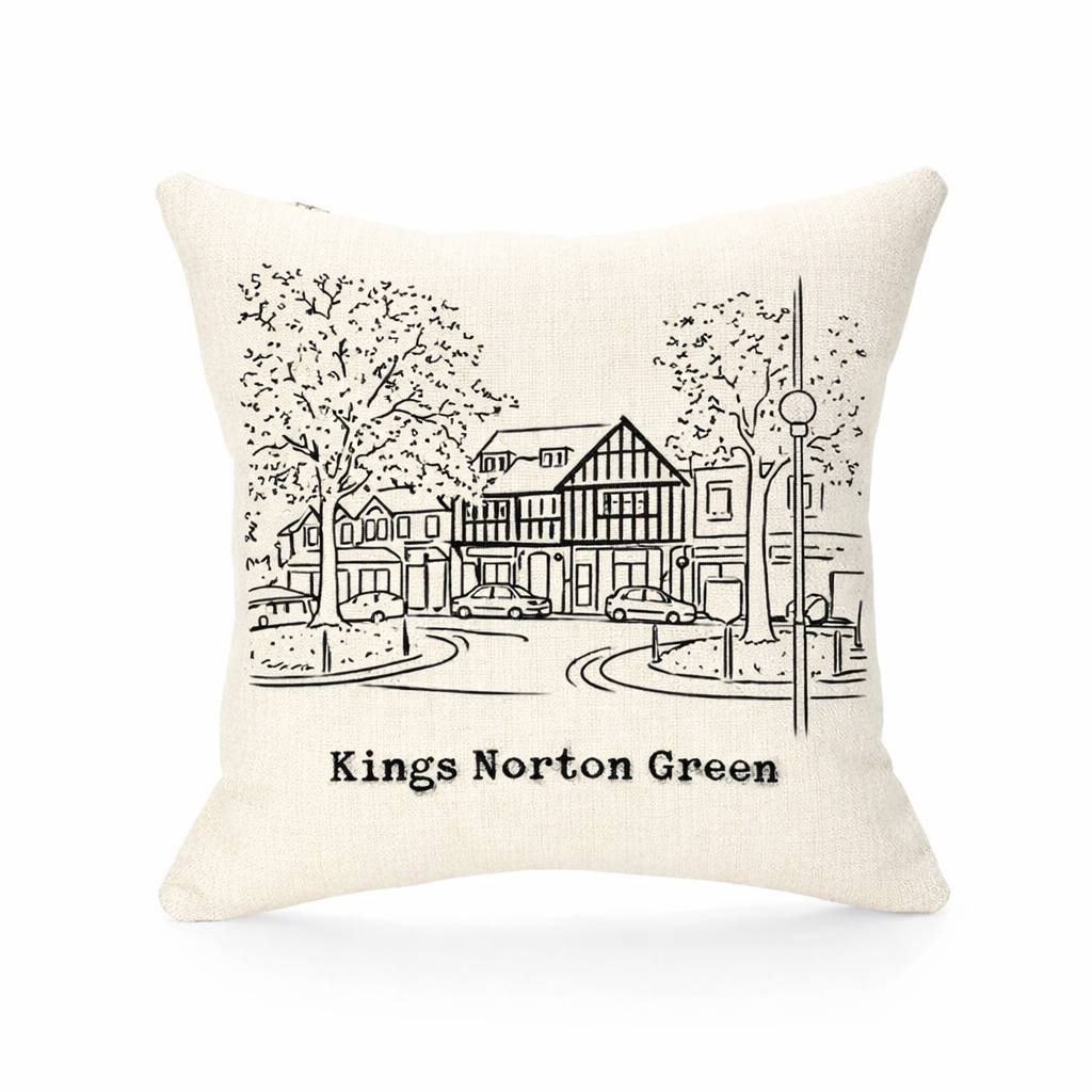 Kings Norton - Cushion - Minimal Lines Design - Kings Norton Green