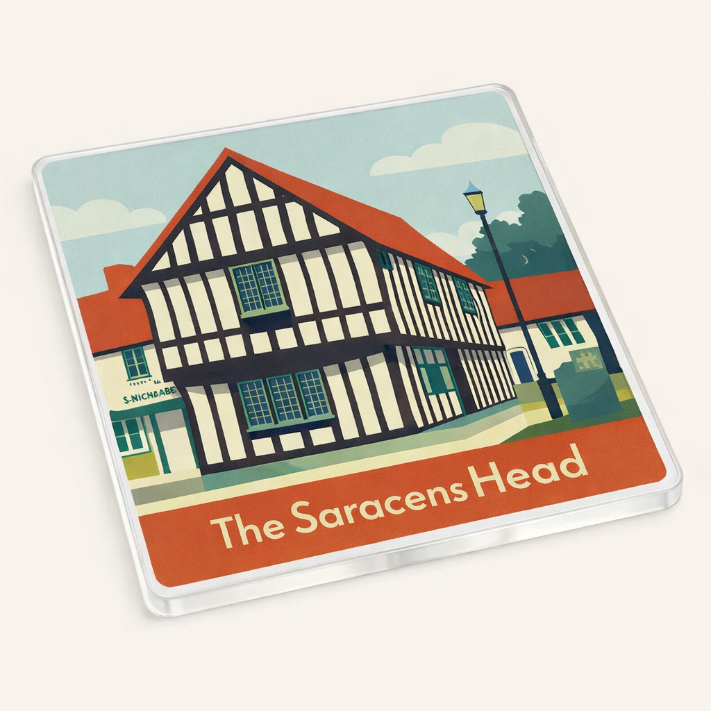 Kings Norton - Coaster - Mid-Century Retro - The Saracen's Head Pub