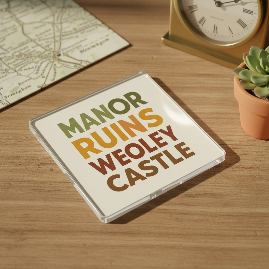 Weoley Castle - Coaster - Mid-Century Retro - Word Stack